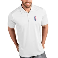 Men's Antigua  White NBA Tribute Polo