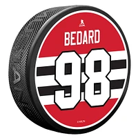 Connor Bedard Chicago Blackhawks Name & Number Puck