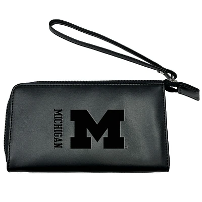 Black Michigan Wolverines Cell Phone Wristlet Wallet