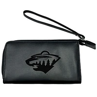 Black Minnesota Wild Cell Phone Wristlet Wallet