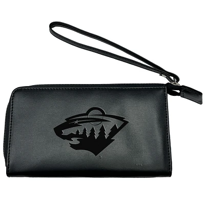 Black Minnesota Wild Cell Phone Wristlet Wallet