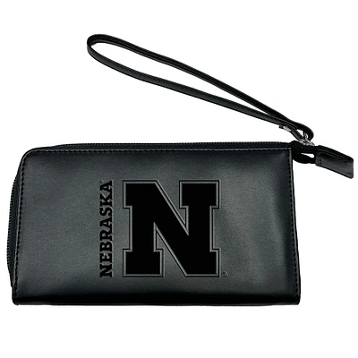 Black Nebraska Huskers Cell Phone Wristlet Wallet