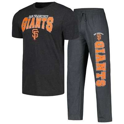 Men's Concepts Sport Charcoal/Black San Francisco Giants Meter T-Shirt & Pants Sleep Set