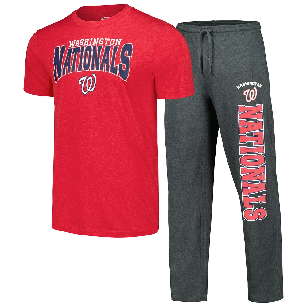 Men's Concepts Sport Charcoal/Red Washington Nationals Meter Top & Pants Sleep Set