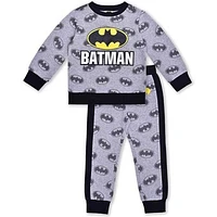 Toddler Gray Batman Pullover Sweatshirt and Joggers Set
