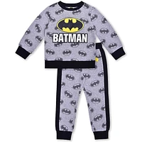 Toddler Gray Batman Pullover Sweatshirt and Joggers Set