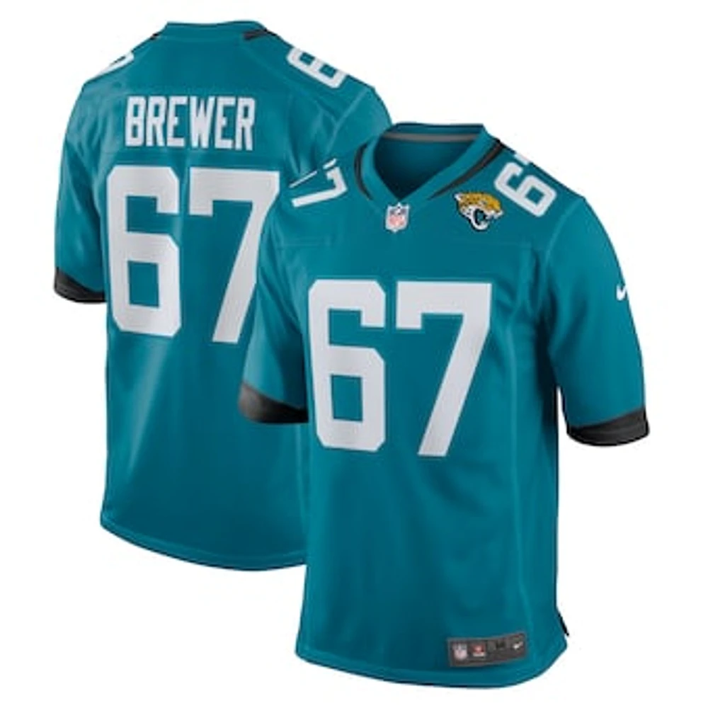 Men's Nike Chandler Brewer  Teal Jacksonville Jaguars Game Jersey