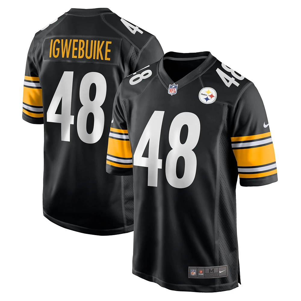 Men's Nike Godwin Igwebuike Black Pittsburgh Steelers Game Jersey