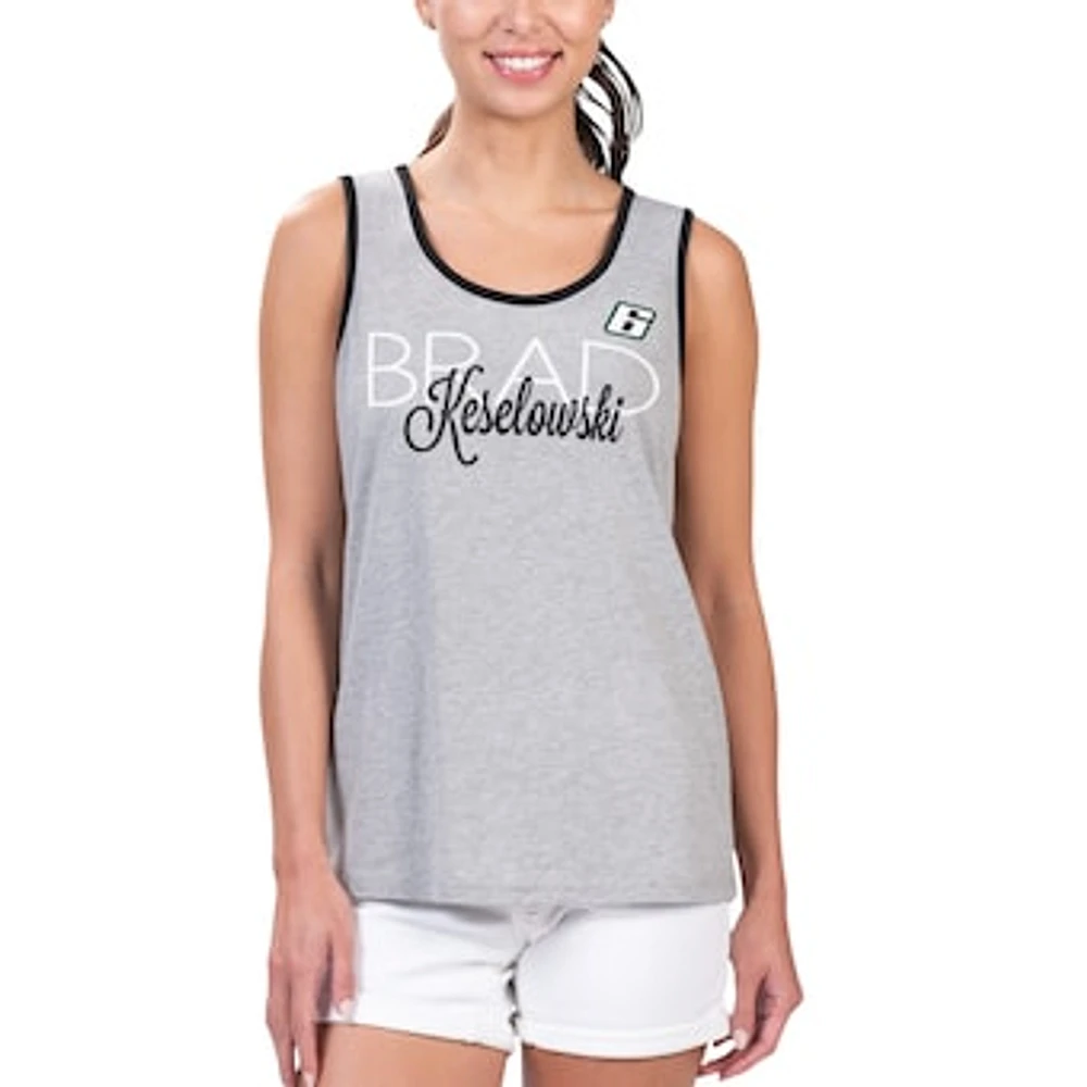 Women's G-III 4Her by Carl Banks Heather Gray Brad Keselowski Fastest Lap Fashion Tank