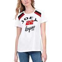 Women's G-III 4Her by Carl Banks White Joey Logano Score T-Shirt