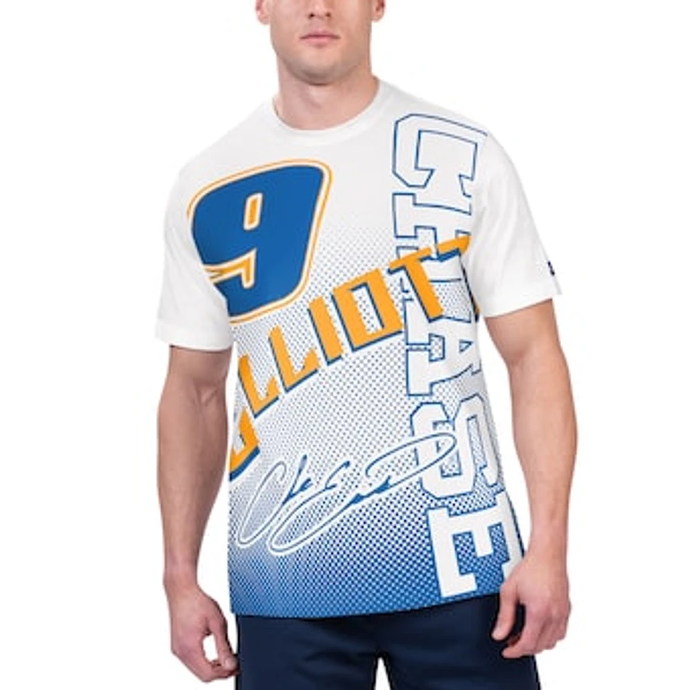 Men's Starter White Chase Elliott Extreme Lineman Graphic T-Shirt