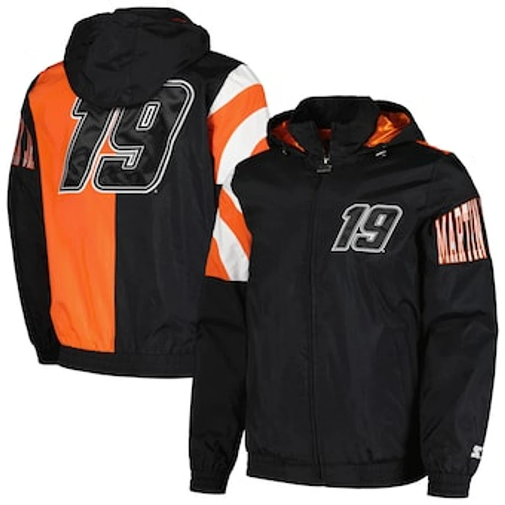 Men's Starter Black Martin Truex Jr Red Zone Full-Zip Jacket