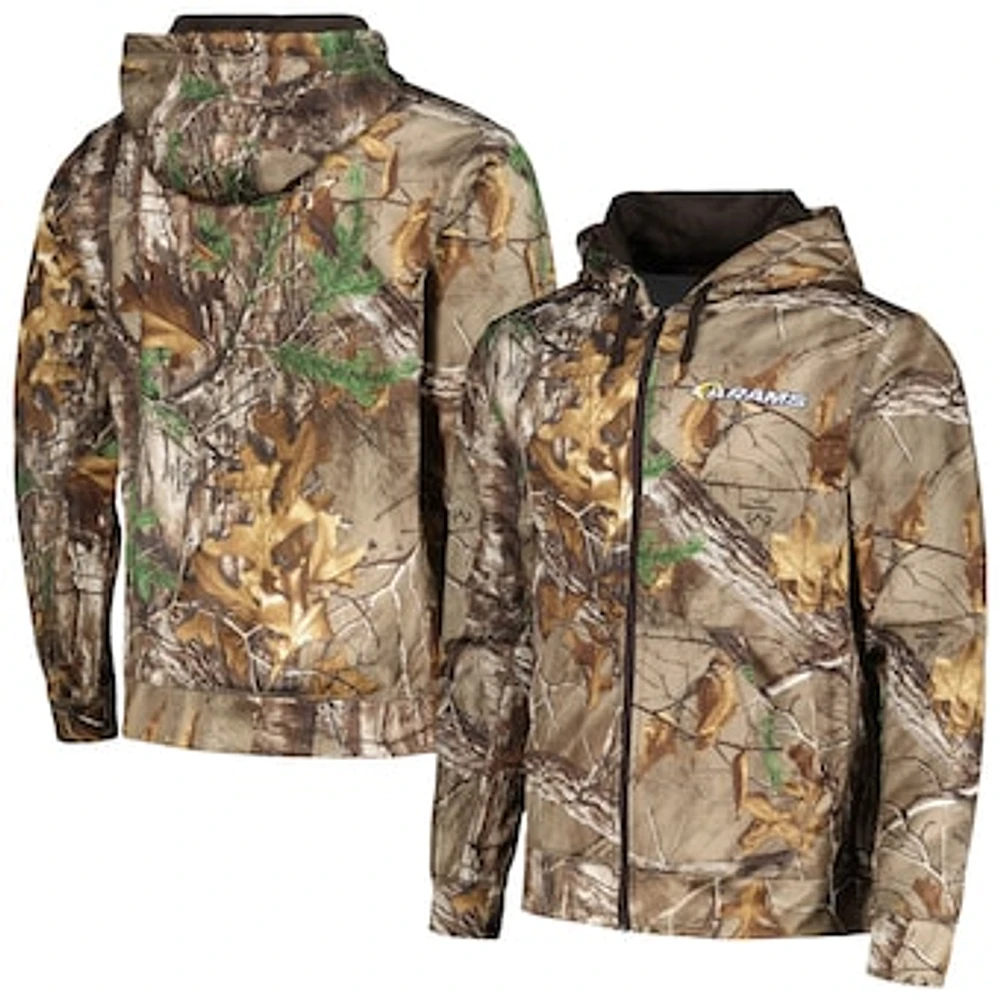 Men's Dunbrooke Realtree Camo/Black Los Angeles Rams Hunter Softshell Full-Zip Jacket