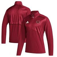 Men's adidas  Scarlet Arkansas State Red Wolves Sideline Quarter-Zip Pullover Top