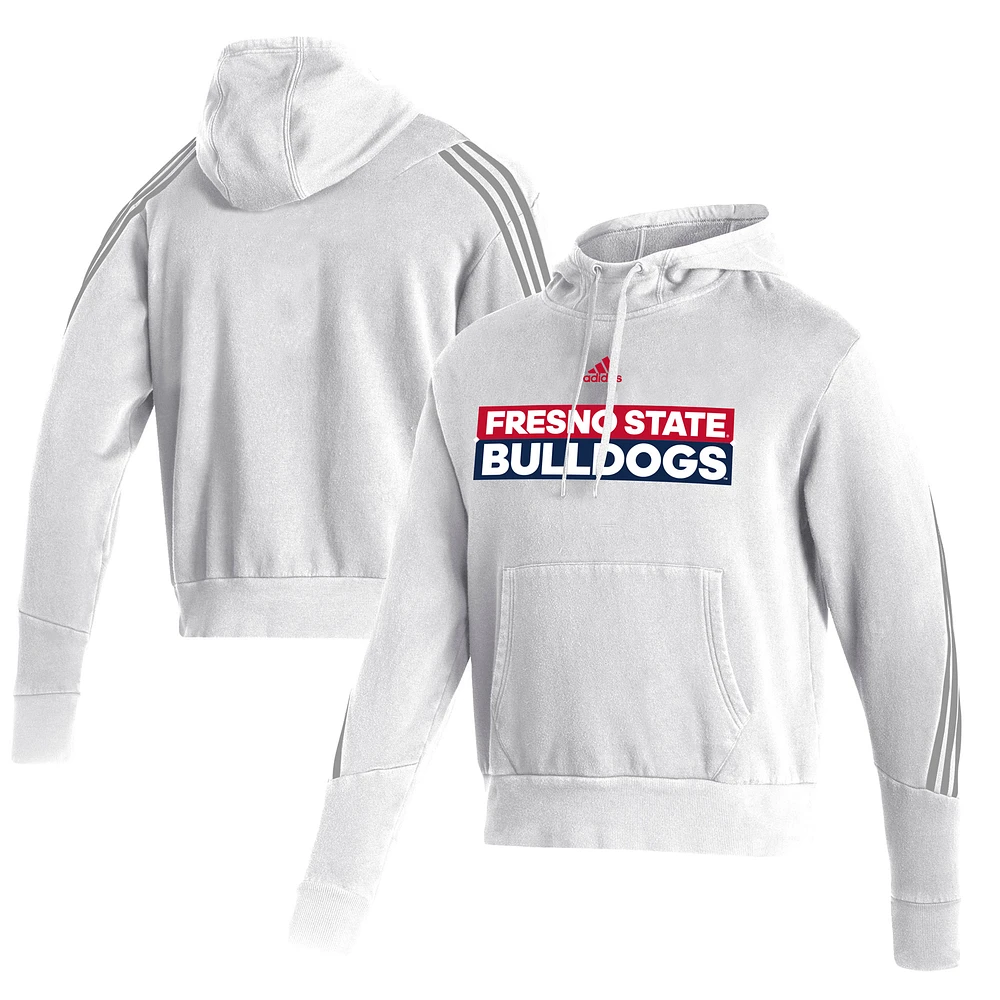 Men's adidas  White Fresno State Bulldogs Fashion Pullover Hoodie