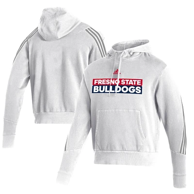Men's adidas  White Fresno State Bulldogs Fashion Pullover Hoodie