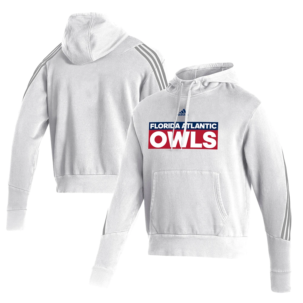 Men's adidas  White Florida Atlantic Owls Fashion Pullover Hoodie