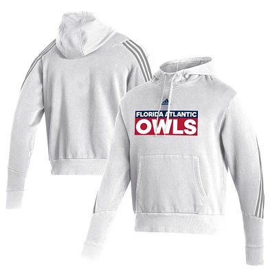 Men's adidas  White Florida Atlantic Owls Fashion Pullover Hoodie