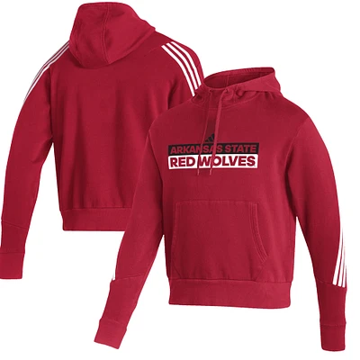 Men's adidas  Scarlet Arkansas State Red Wolves Fashion Pullover Hoodie
