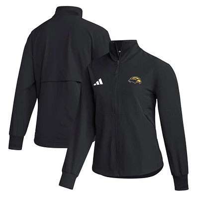 Women's adidas  Black Southern Miss Golden Eagles Travel Full-Zip Woven Jacket
