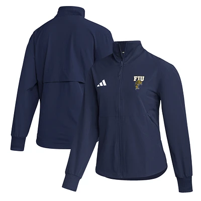 Women's adidas  Navy FIU Panthers Travel Full-Zip Woven Jacket