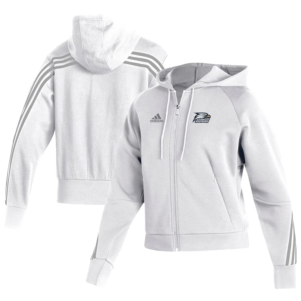 Women's adidas White Georgia Southern Eagles Fashion Full-Zip Hoodie