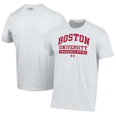 Men's Under Armour White Boston University Swimming & Diving Performance T-Shirt