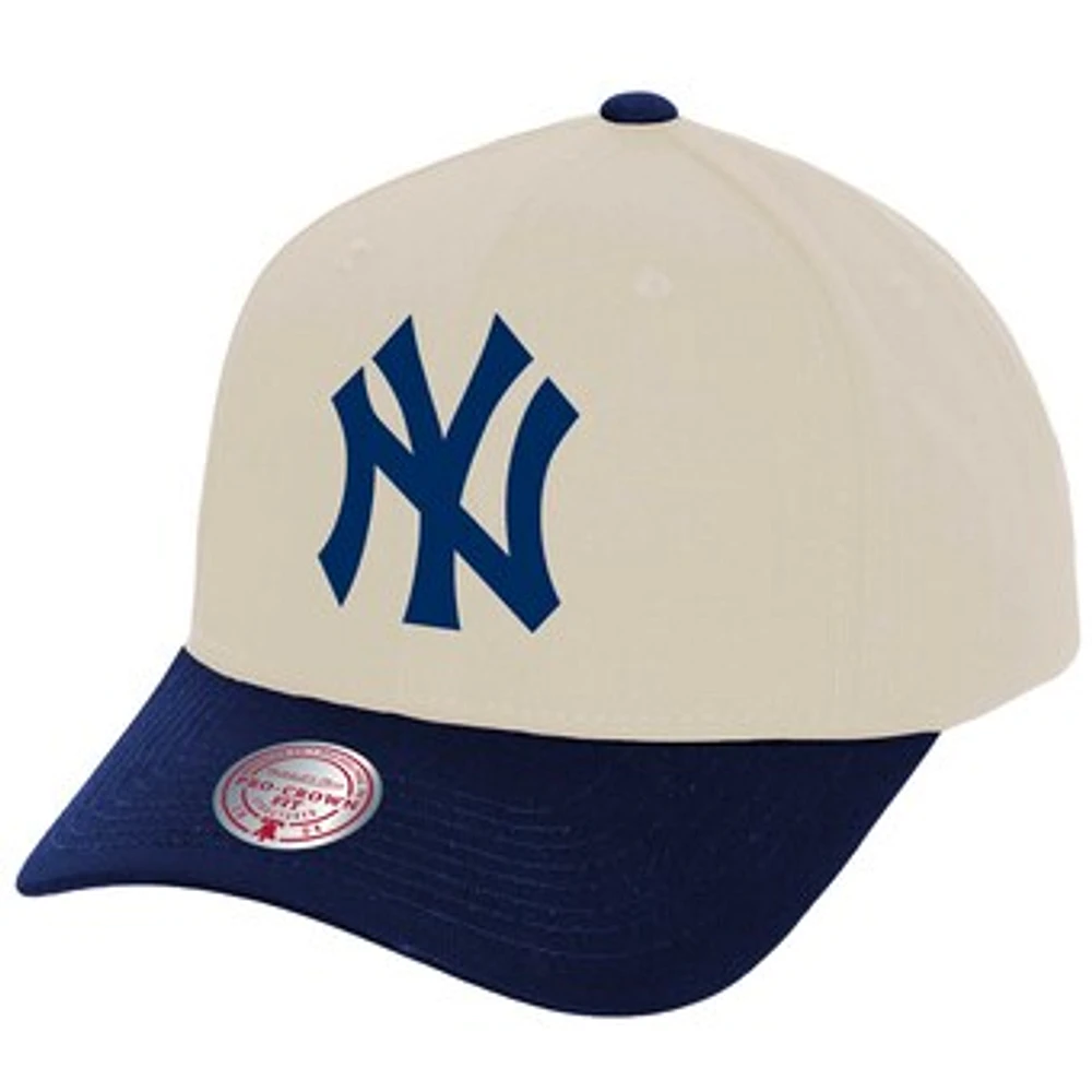 Men's Mitchell & Ness Cream New York Yankees Pro Crown Adjustable Hat