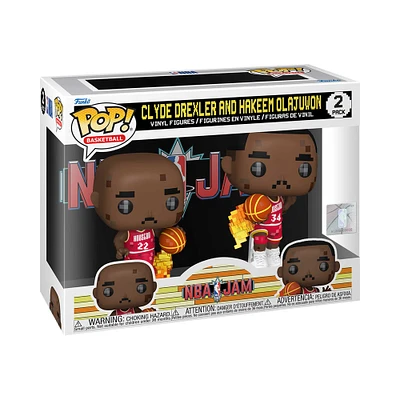 Clyde Drexler and Hakeem Olajuwon Houston Rockets NBA Jam Funko Pop! Vinyl Figure Two-Pack