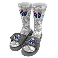 Men's ISlide Gray Washington Wizards Camo Sock & Slide Bundle