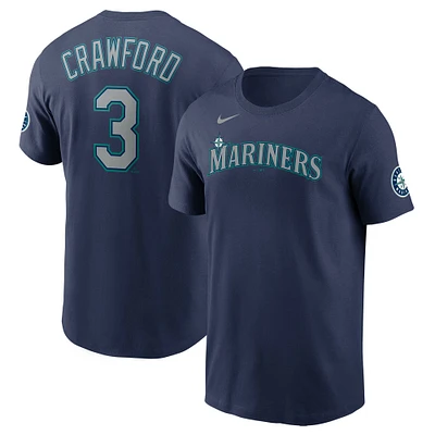 Men's Nike J.P. Crawford Navy Seattle Mariners Player Name & Number T-Shirt