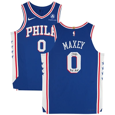 Tyrese Maxey Philadelphia 76ers Autographed Royal Nike Icon Edition Swingman Jersey with "Mad Max" Inscription