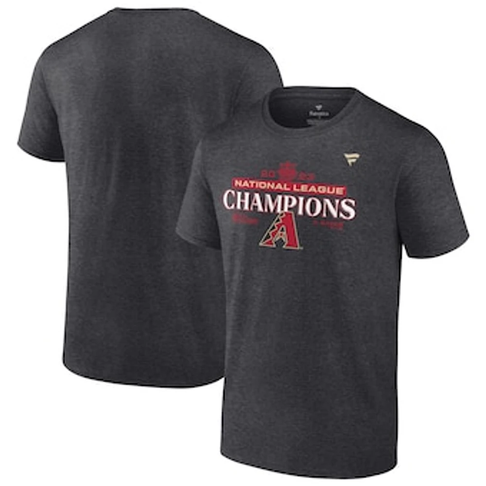 Men's Fanatics  Heather Charcoal Arizona Diamondbacks 2023 National League Champions Locker Room T-Shirt