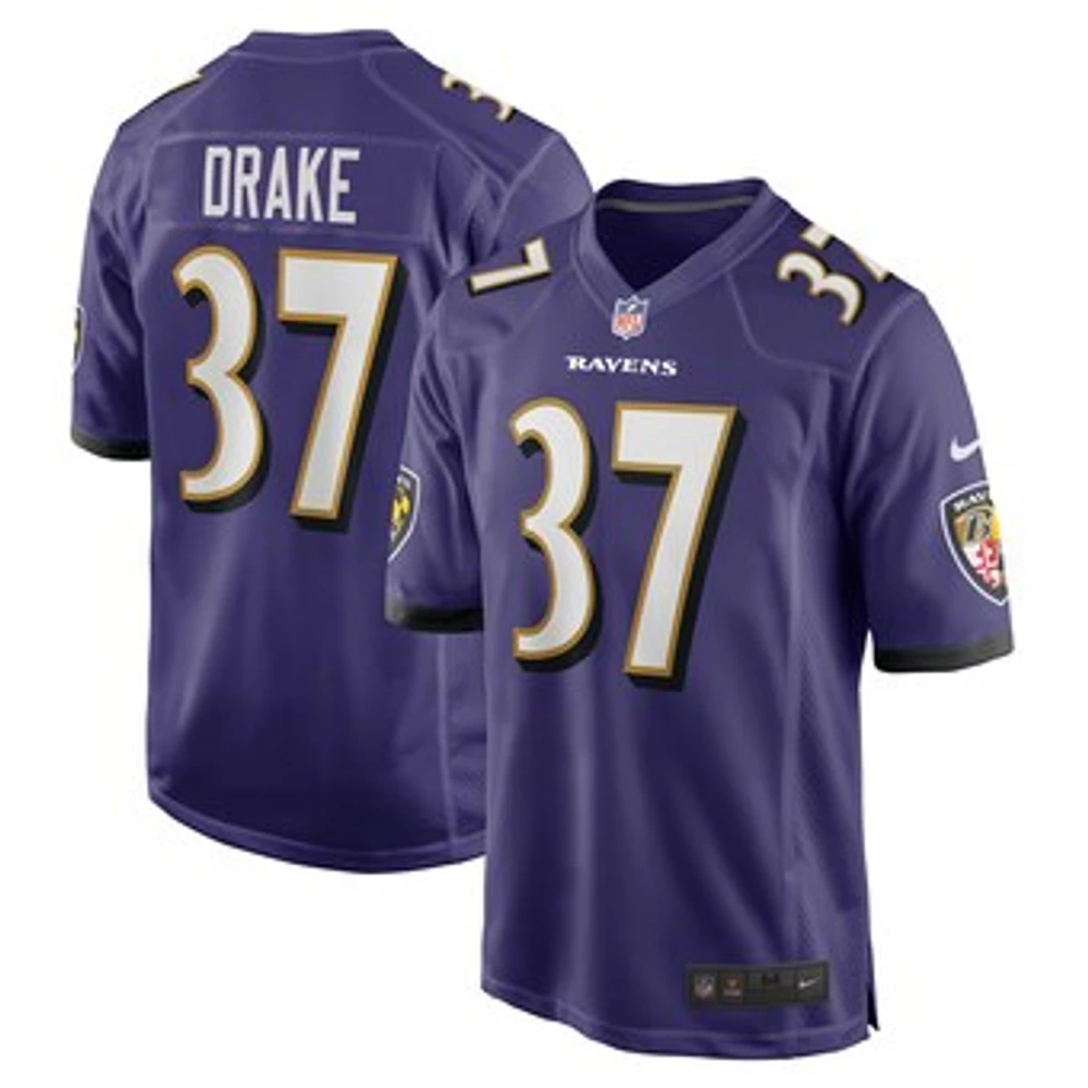 Men's Nike Kenyan Drake  Purple Baltimore Ravens Game Jersey