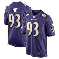 Men's Nike Bravvion Roy  Purple Baltimore Ravens Game Jersey