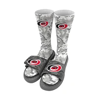 Youth ISlide Gray Carolina Hurricanes Camo Sock & Slide Bundle