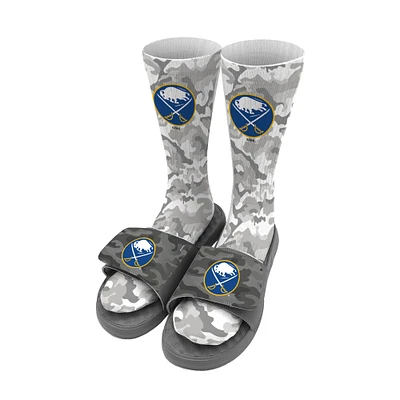 Youth ISlide Gray Buffalo Sabres Camo Sock & Slide Bundle