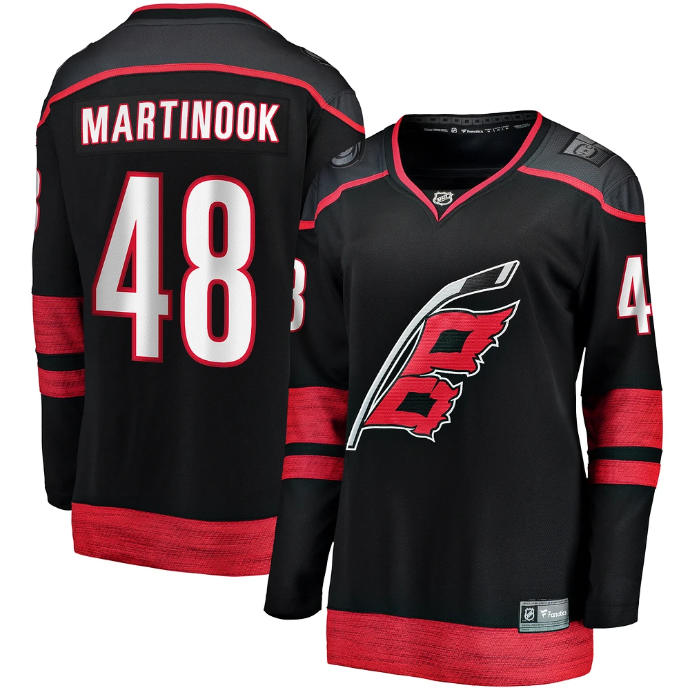 Women's Fanatics Jordan Martinook Black Carolina Hurricanes Home Breakaway Player Jersey