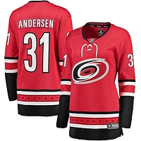 Women's Fanatics Frederik Andersen Red Carolina Hurricanes Alternate Breakaway Player Jersey