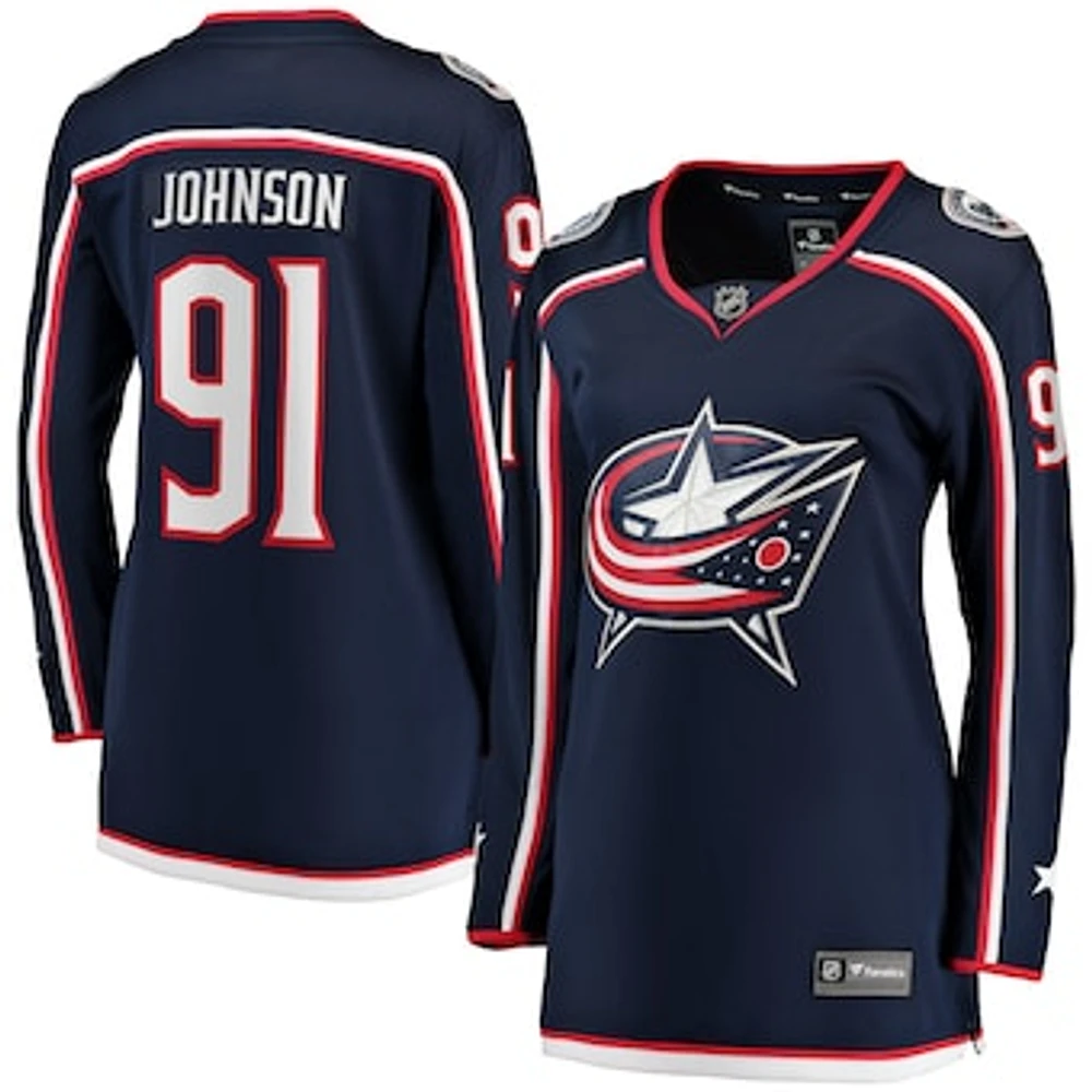 Women's Fanatics Kent Johnson Navy Columbus Blue Jackets Home Breakaway Player Jersey