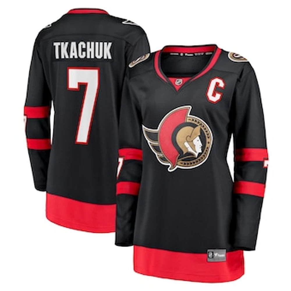 Women's Fanatics Brady Tkachuk Black Ottawa Senators Home Breakaway Player Jersey