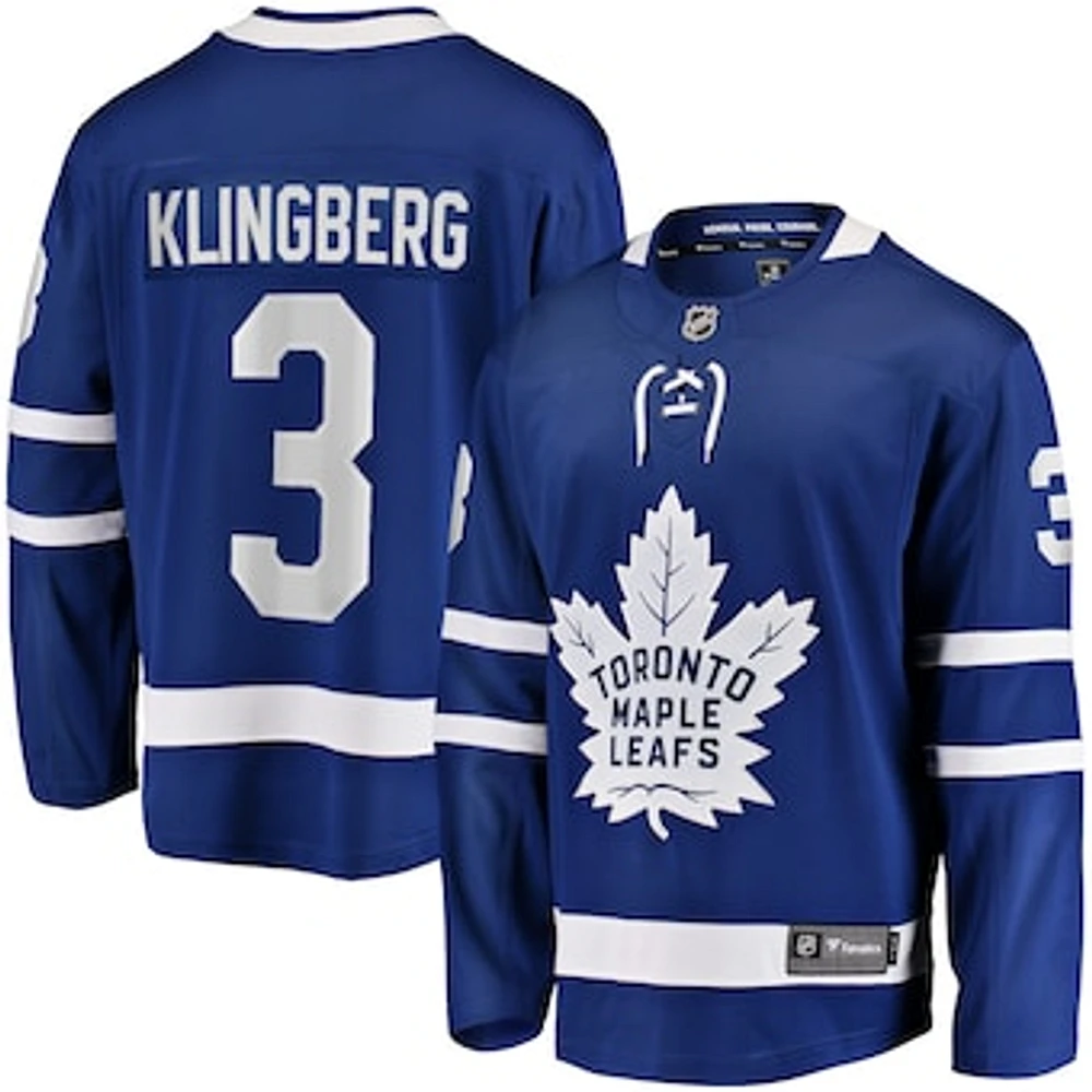 Men's Fanatics John Klingberg Blue Toronto Maple Leafs Home Breakaway Jersey