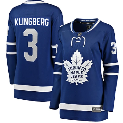 Women's Fanatics John Klingberg Blue Toronto Maple Leafs Home Breakaway Player Jersey