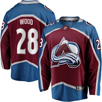 Men's Fanatics Miles Wood Maroon Colorado Avalanche Home Breakaway Jersey