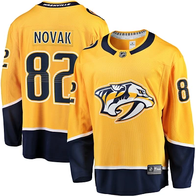 Men's Fanatics Tommy Novak Gold Nashville Predators Home Breakaway Jersey