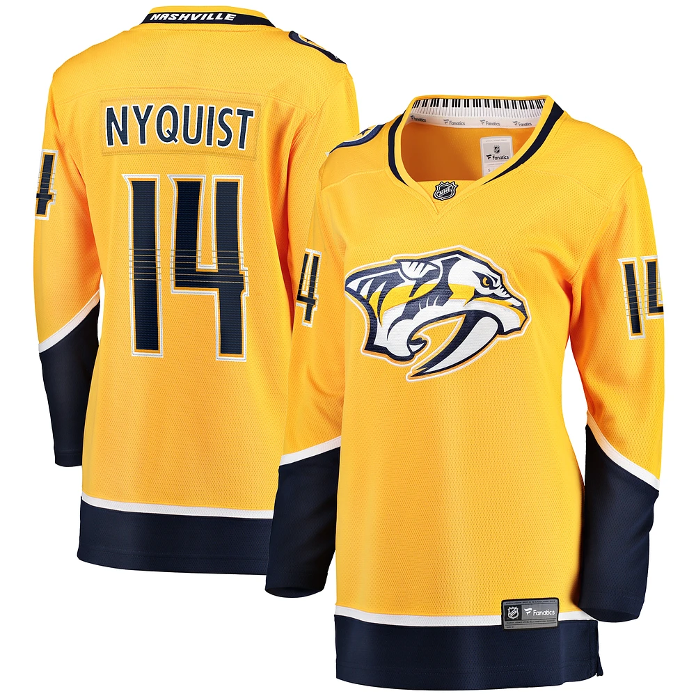 Women's Fanatics Gustav Nyquist Gold Nashville Predators Home Breakaway Player Jersey