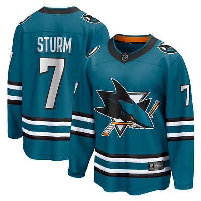 Men's Fanatics Nico Sturm Teal San Jose Sharks Home Breakaway Jersey