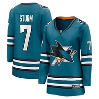 Women's Fanatics Nico Sturm Teal San Jose Sharks Home Breakaway Player Jersey