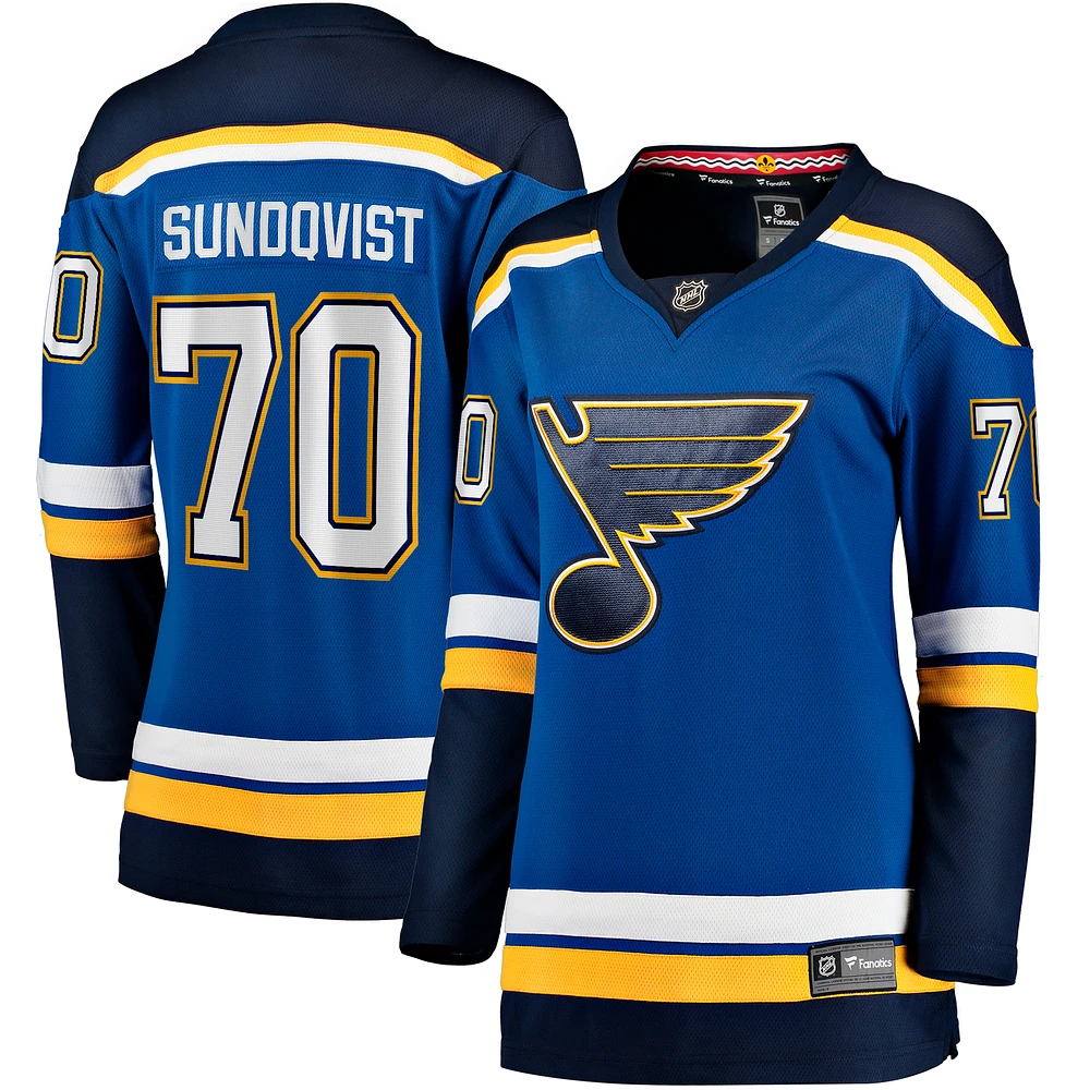 Women's Fanatics Oskar Sundqvist Blue St. Louis Blues Home Breakaway Player Jersey