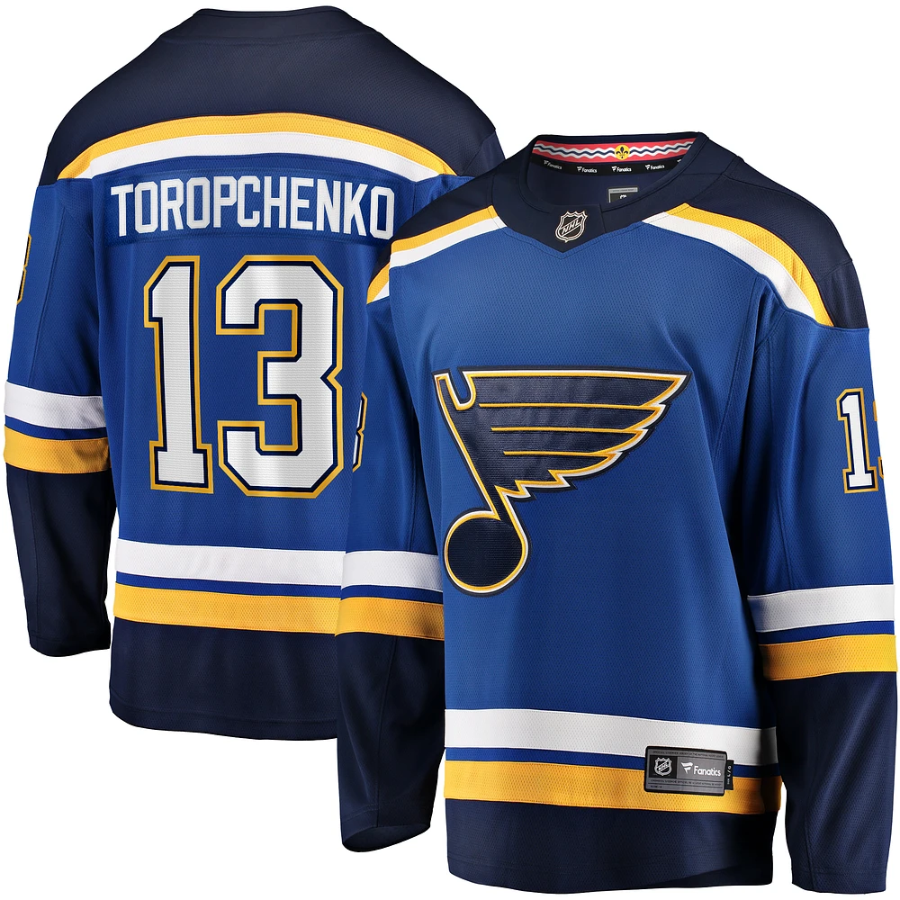 Men's Fanatics Alexey Toropchenko Blue St. Louis Blues Home Breakaway Jersey